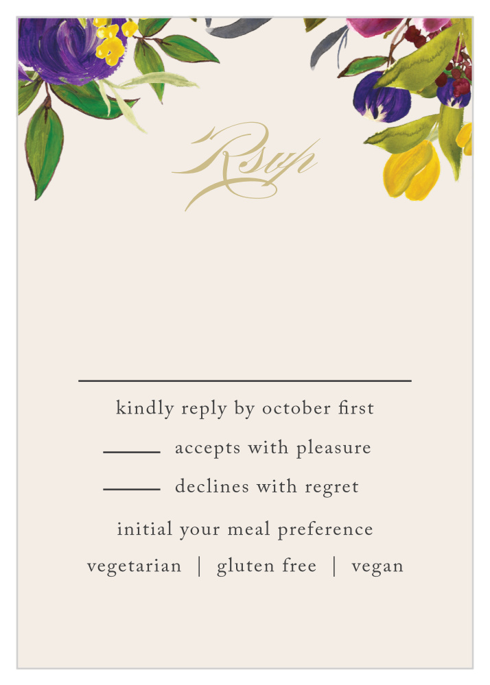 Regal Arrangement Response Cards