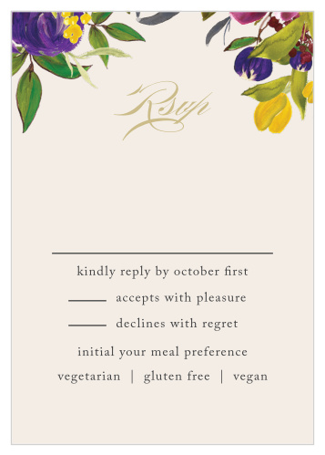 Regal Arrangement Response Cards