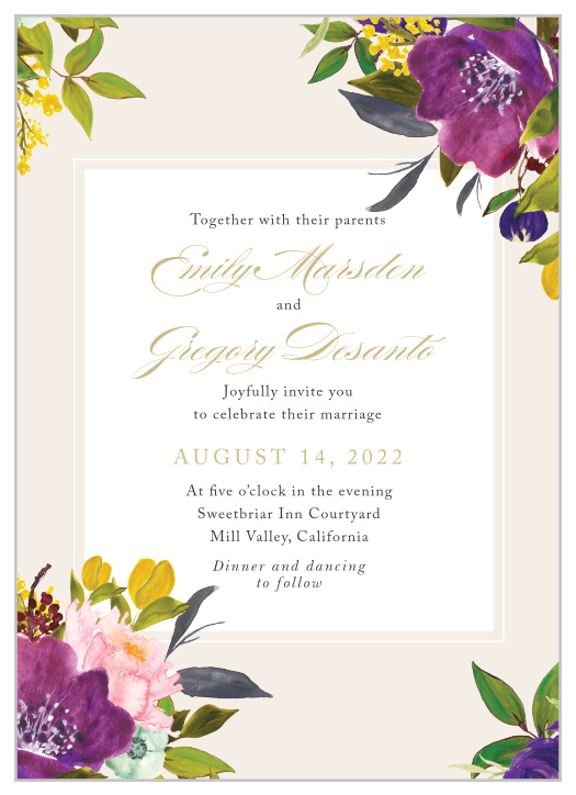 Enjoy the company of your friends and family when you use our Lavender Blooms Wedding Invitations to invite them. 