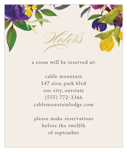 Regal Arrangement Accommodation Cards