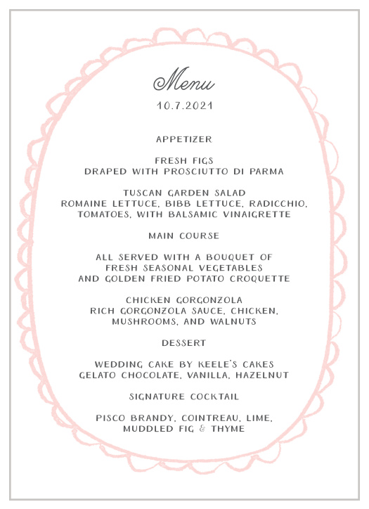 Rustic Doodle Wedding Menus