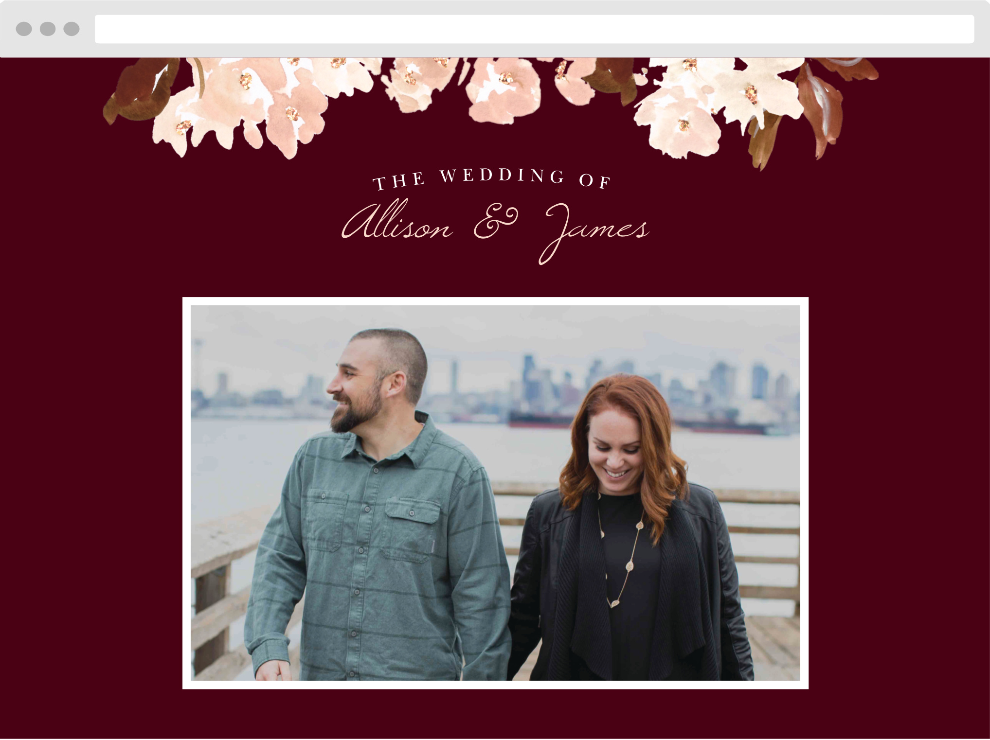 Autumn Aubergine Wedding Website
