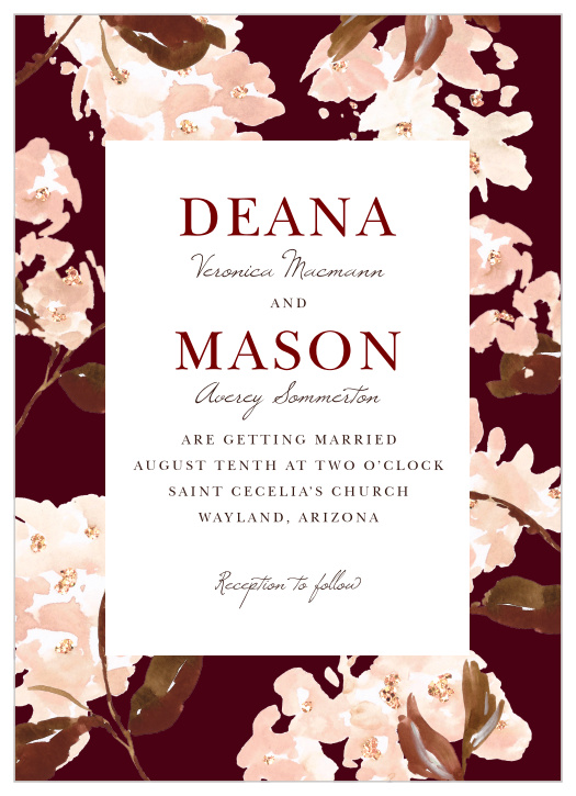 Enjoy the company of your friends and family when you use our Autumn Aubergine Wedding Invitations to invite them. 