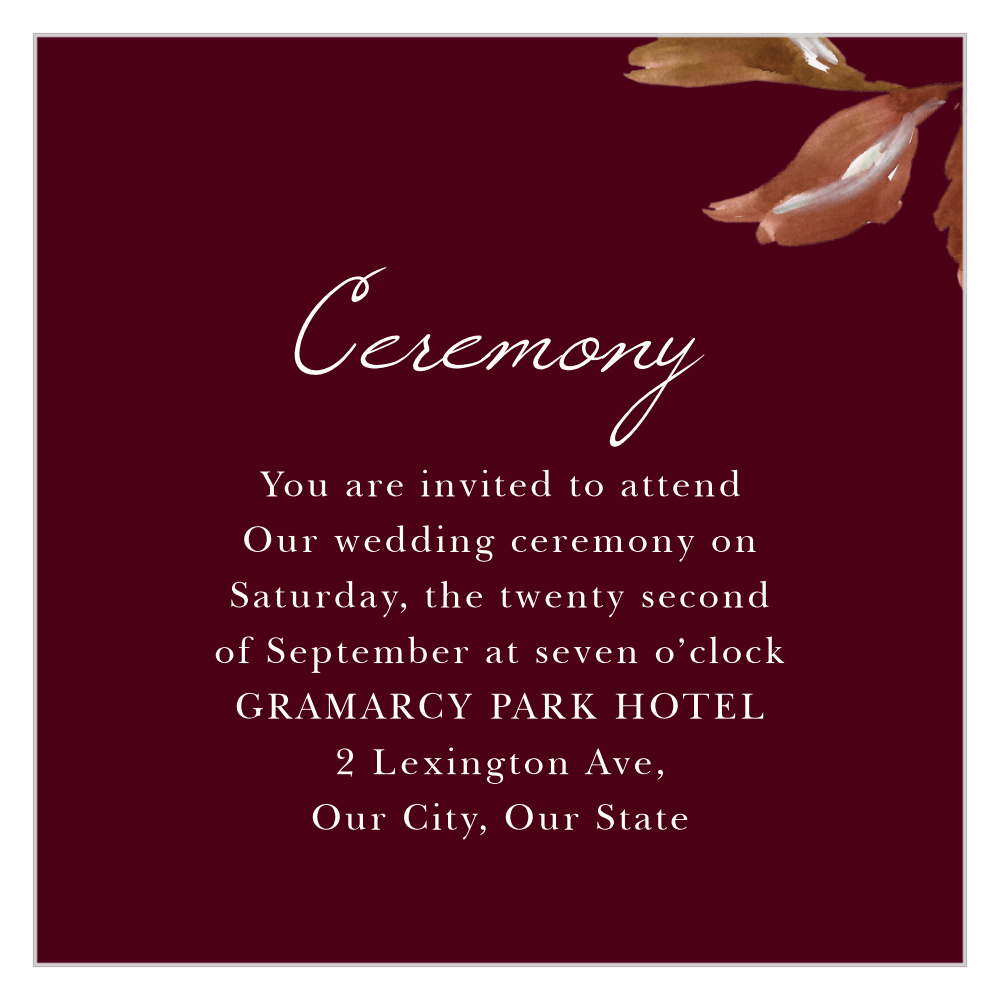 Autumn Aubergine Ceremony Cards