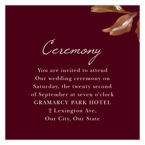 Autumn Aubergine Ceremony Cards