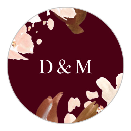 Autumn Aubergine Wedding Stickers