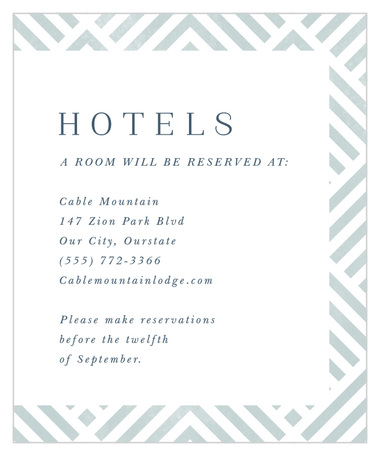 Elegantly Modern Accommodation Cards
