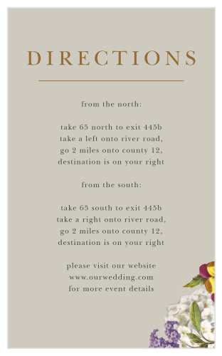 Antique Flowers Direction Cards