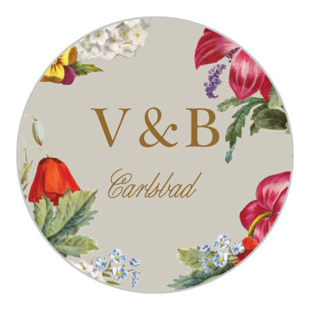 Antique Flowers Wedding Stickers