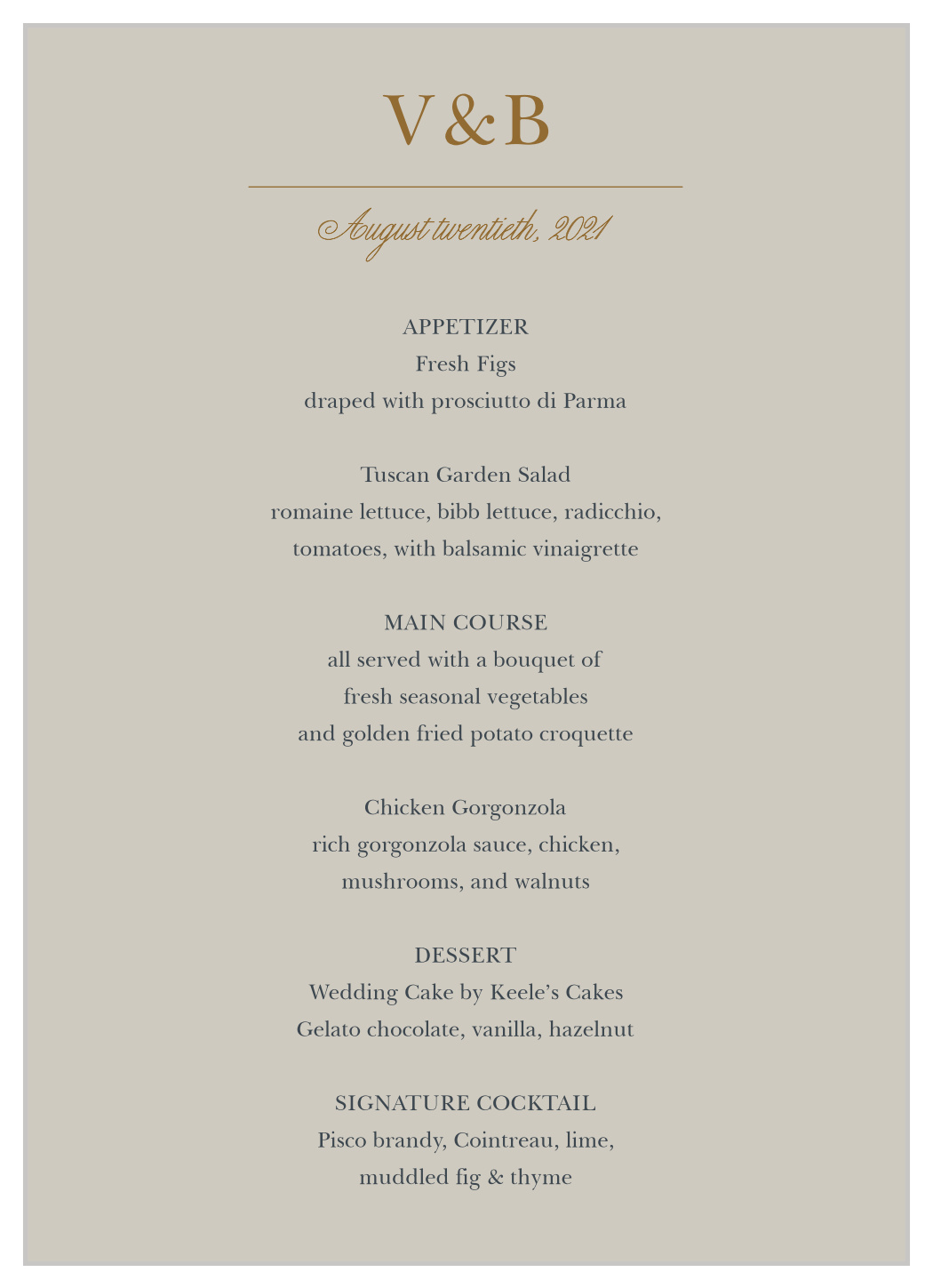 Antique Flowers Wedding Menus