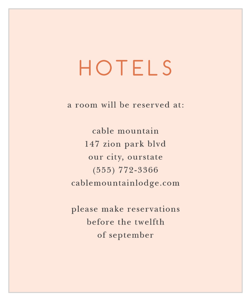 Spring Blush Accommodation Cards