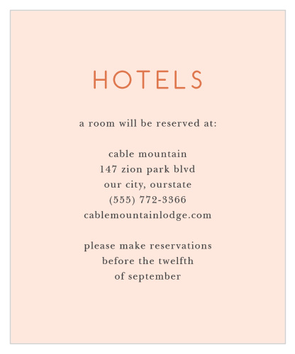 Spring Blush Accommodation Cards