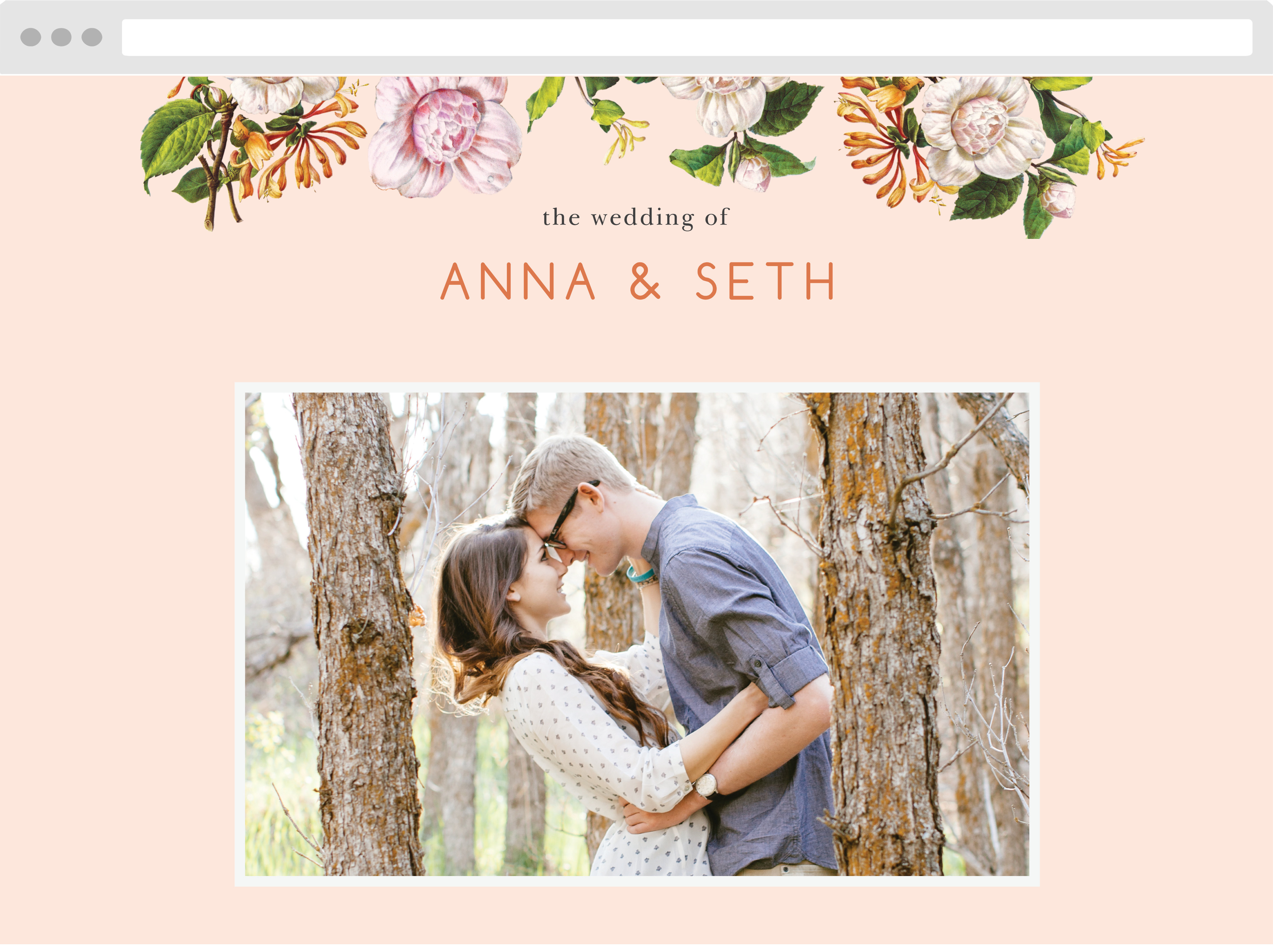 Spring Blush Wedding Website