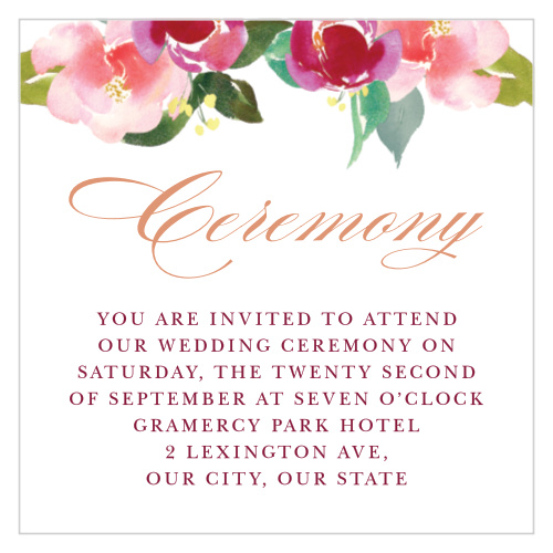 Maroon Bouquet Ceremony Cards