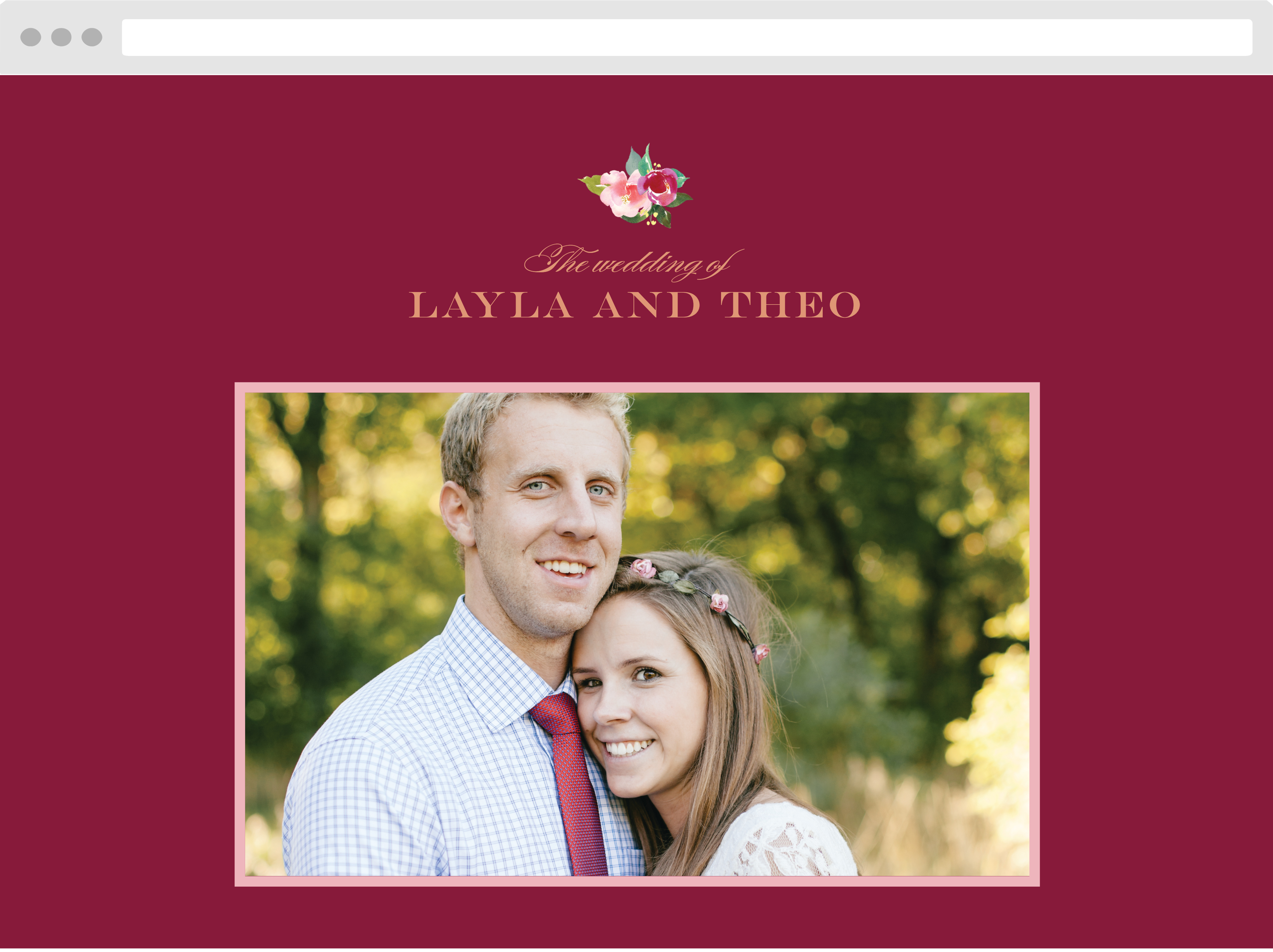Maroon Bouquet Wedding Website