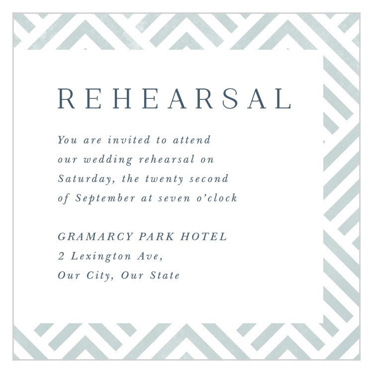 Elegantly Modern Rehearsal Cards