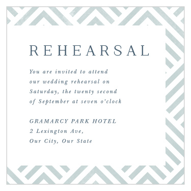 Elegantly Modern Rehearsal Cards