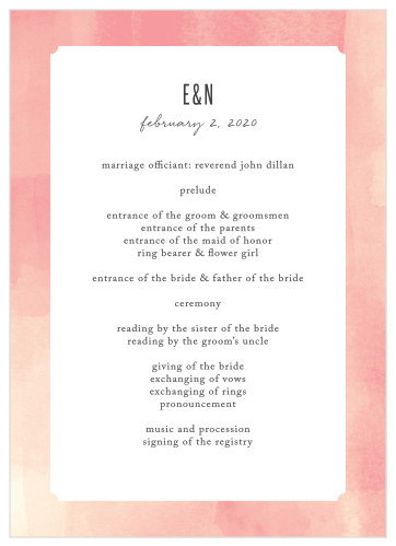 Modern Painting Wedding Programs