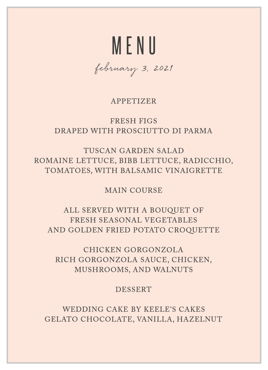 Modern Painting Wedding Menus