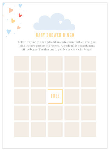 Keep the magic and surprise alive with our Showered With Love Baby Shower Bingo.