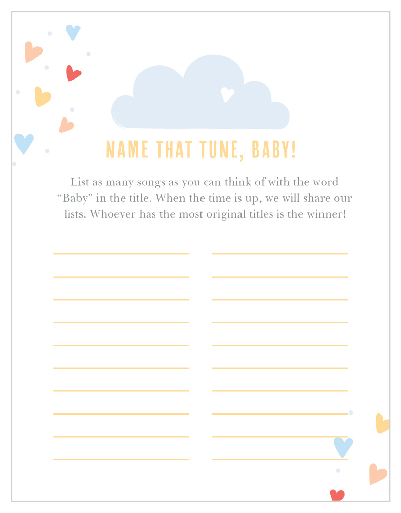 Showered With Love Baby Song Contest