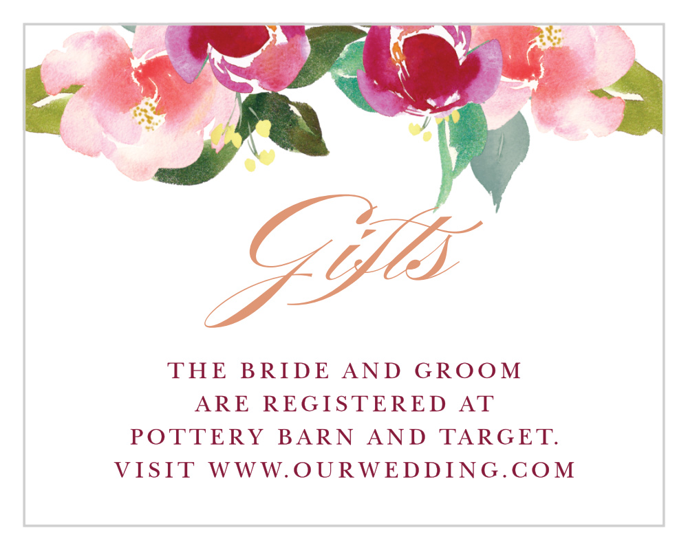 Maroon Bouquet Registry Cards