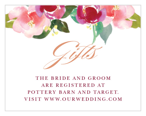 Maroon Bouquet Registry Cards