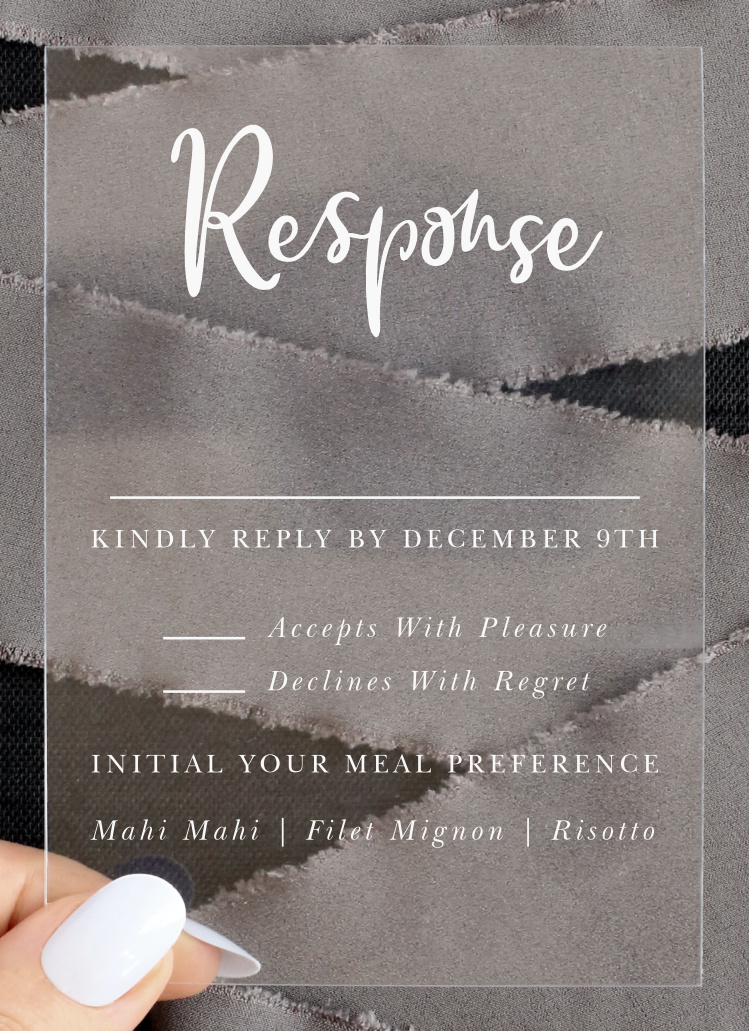 Casual Script Clear Response Cards