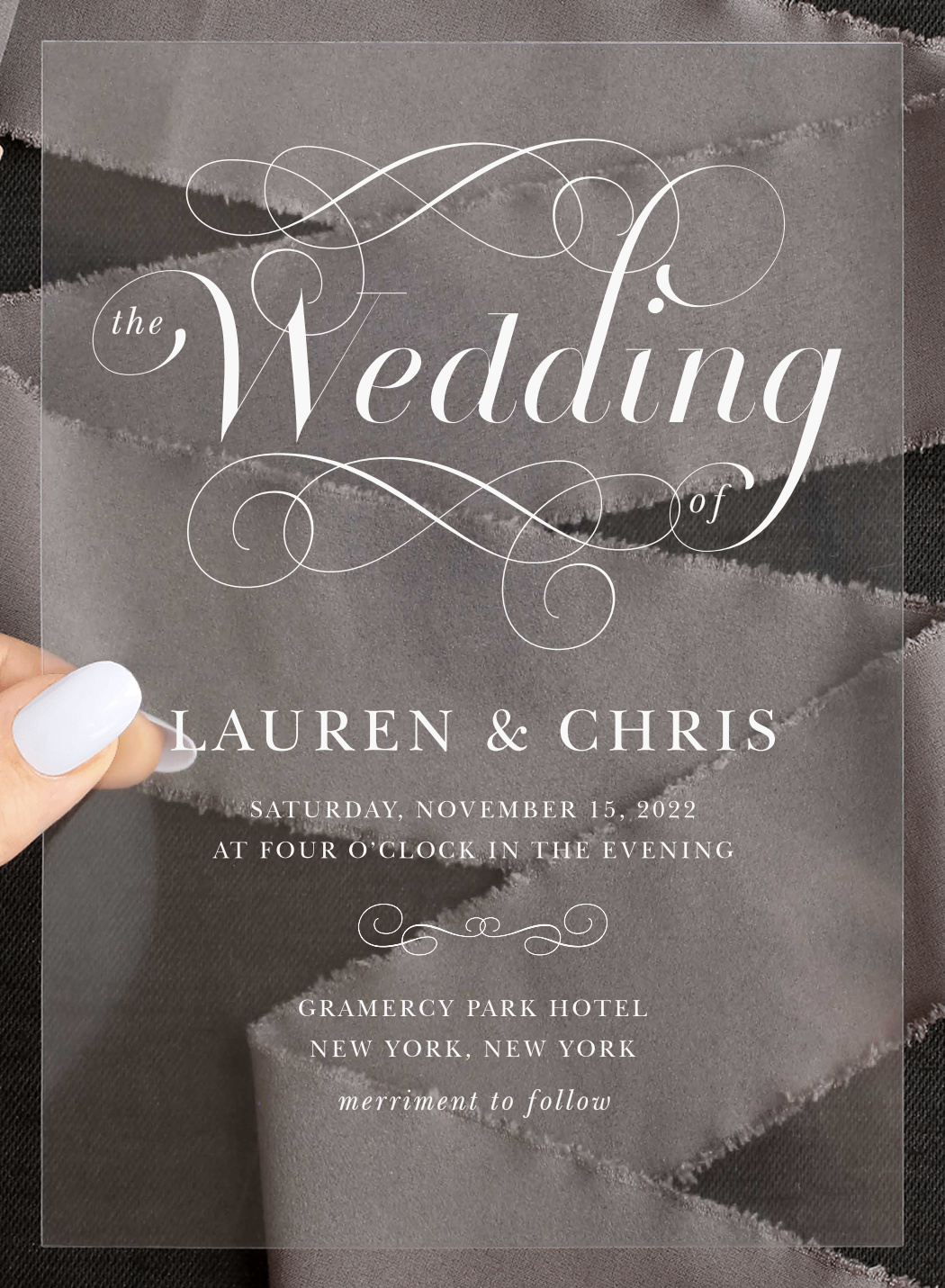 Chic Elegance Clear Wedding Invitations