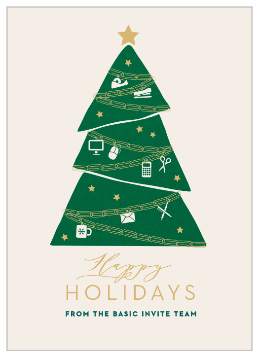 Send some humor this holiday season with our Office Ornament Corporate Holiday Cards. 