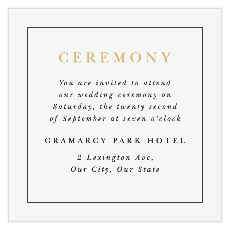 Timeless Classic Ceremony Cards
