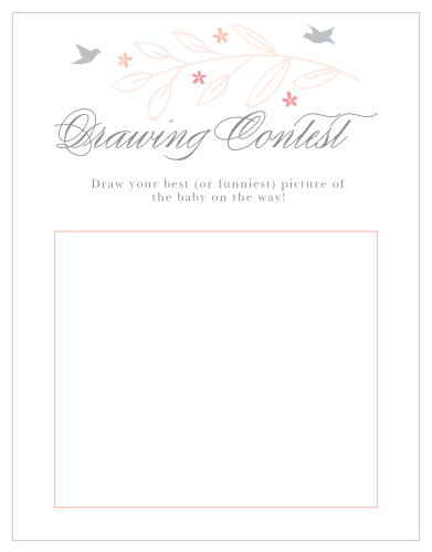 Give your guests the opportunity to provide a snapshot of your newborn in hilarious or heartfelt sketches with our In Flight Baby Drawing Contest!