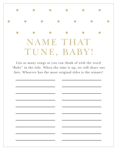 Scramble to think of the most original song titles with our simple, but hilarious, Darling Dots Baby Song Contest.