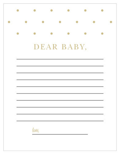 Collect the sweet sentiments and tender thoughts of your friends and family with our stunning Darling Dots Letter to Baby. 