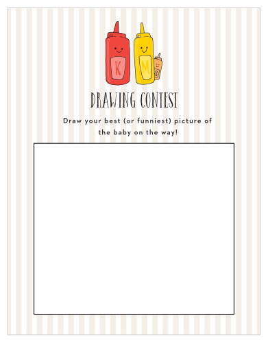 Our Burgers N Brats Baby Drawing Contest games are a perfect fit for a BBQ themed baby shower. 