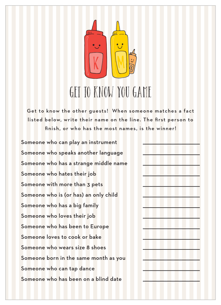 Burgers N Brats Get to Know You Game