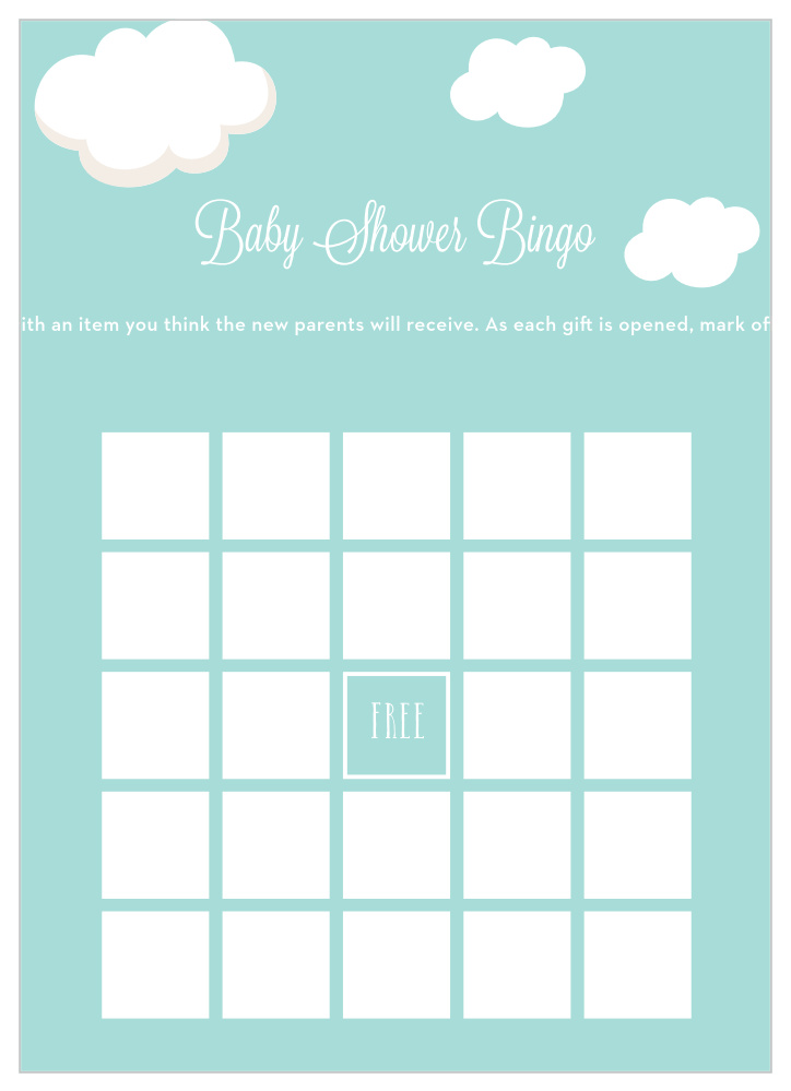 Special Stork Baby Shower Bingo