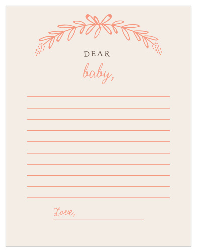 Our Garden Wreath Letter to Baby shower game is the perfect fit for a minimal-themed baby shower.