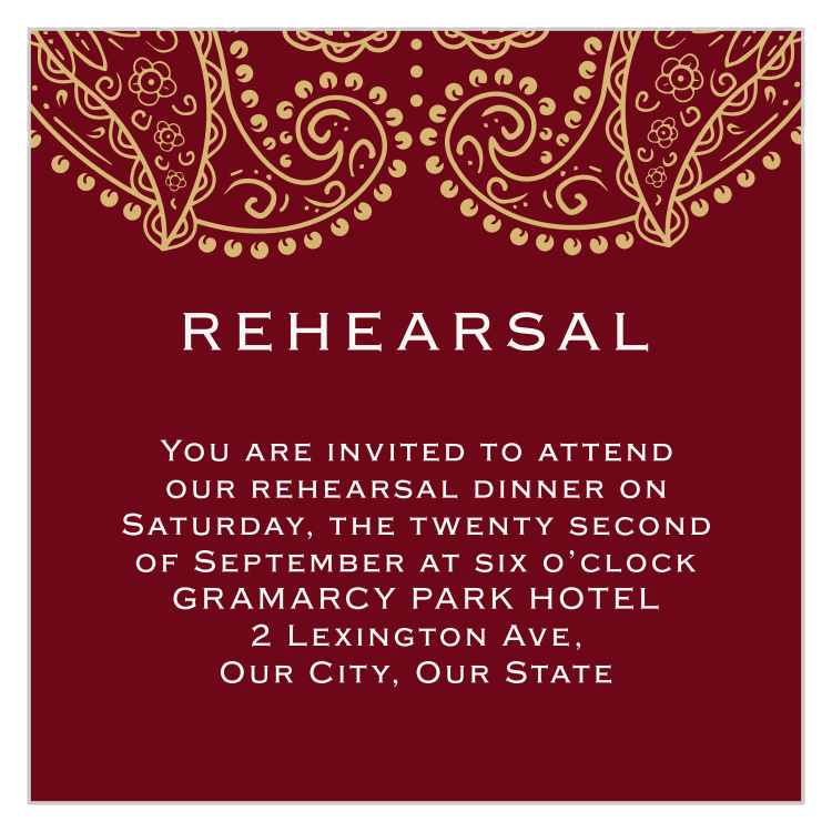 Precious Paisley Rehearsal Cards
