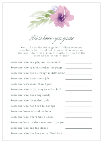 Turn conversation into a friendly competition with our gorgeous Floral Delight Get to Know You Game. 