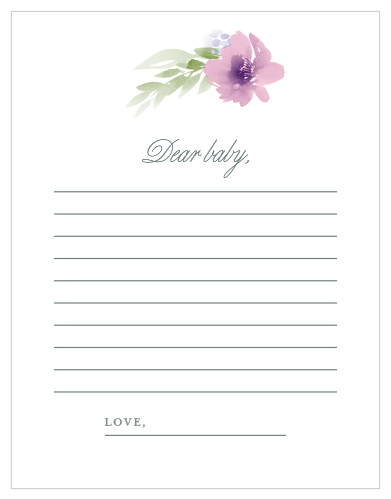 Collect the sweet sentiments and tender thoughts of your friends and family with our stunning Floral Delight Letter to Baby. 