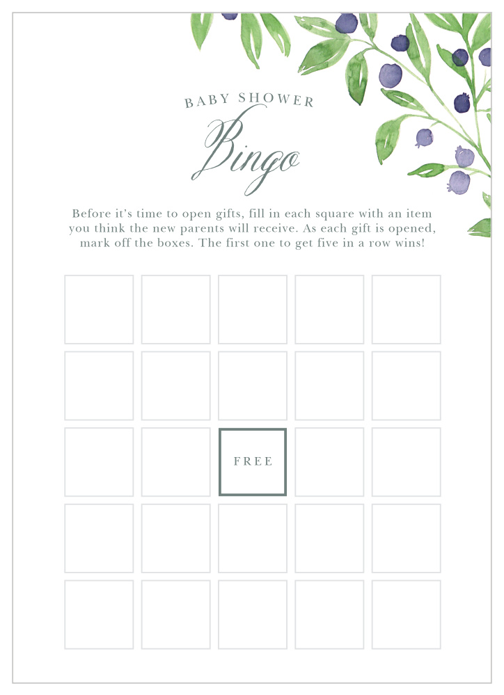 Farmer's Market Baby Shower Bingo