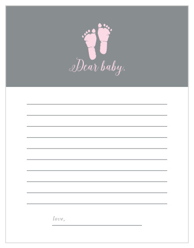 Our precious Little Girl Footprints Letter to Baby will be an adorable addition to your baby shower.