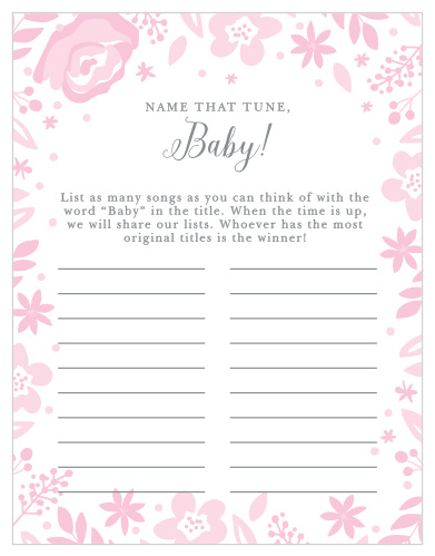 Scramble to think of the most original song titles with our simple, but hilarious, Baby Blooms Baby Song Contest.