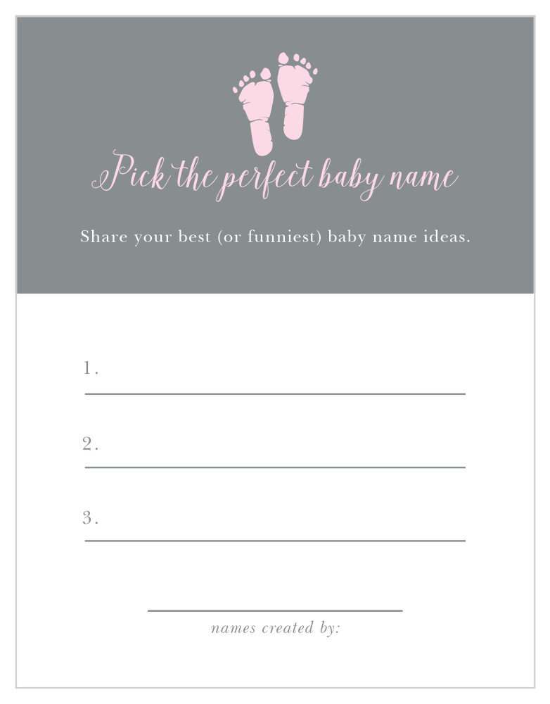 Little Girl Footprints Baby Name Contest