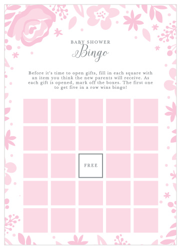 Baby Blooms Baby Shower Bingo