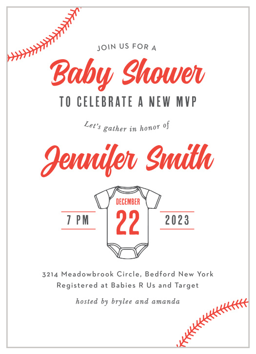 Baseball Baby Baby Shower Invitations