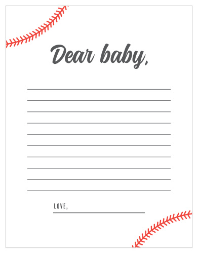 Hit it out of the park with our Baseball Baby Letter to Baby. 