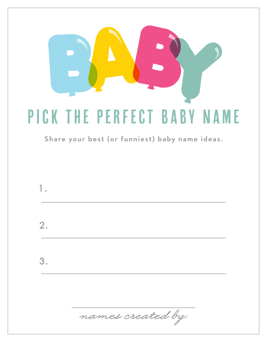 Bubble Balloons Baby Name Contest