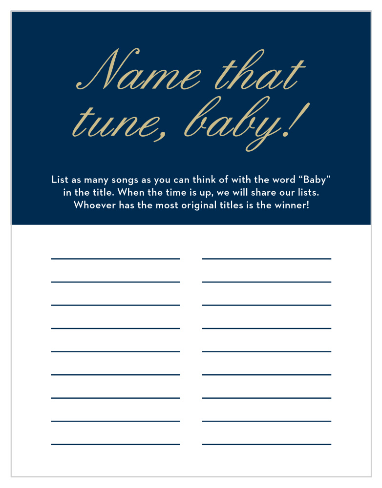 Royal Script Boy Baby Song Contest